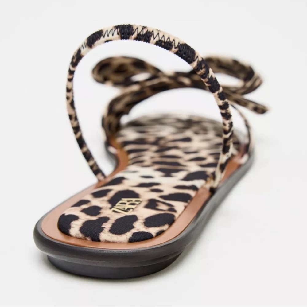 ZARA Leopard Bow Sandals - Picture 3 of 3